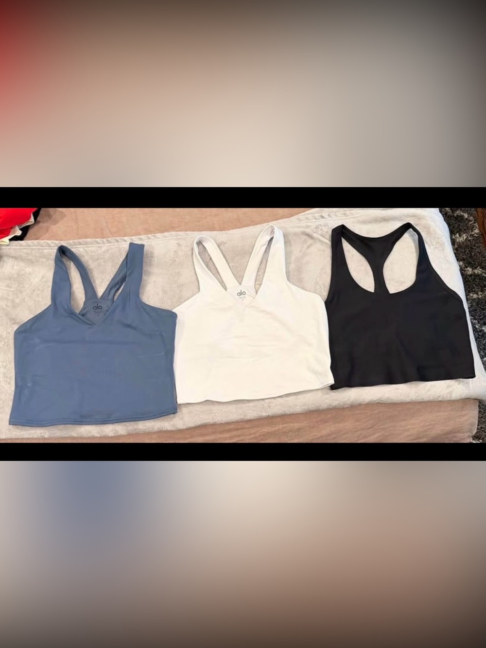 ALO Yoga Women’s Racerback Tank Tops - Blue, White, Black